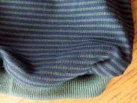 ミニボーダーハイネック袖付きTシャツ2(紺×緑)